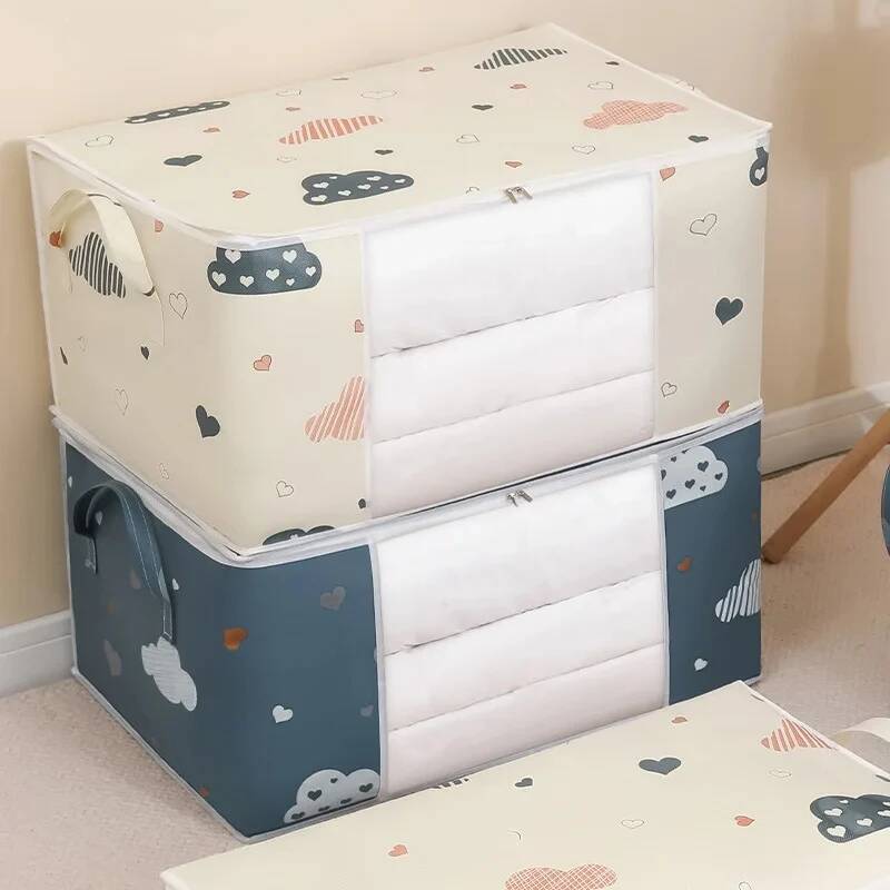 Travel Accessories Organiser - กระเป๋าจัดเก็บเสื้อผ้าอเนกประสงค์ ป้องกันฝุ่นและความชื้น ความจุขนาดใหญ่ สำหรับย้ายบ้านและจัดระเบียบบ้าน ขนาด 50
