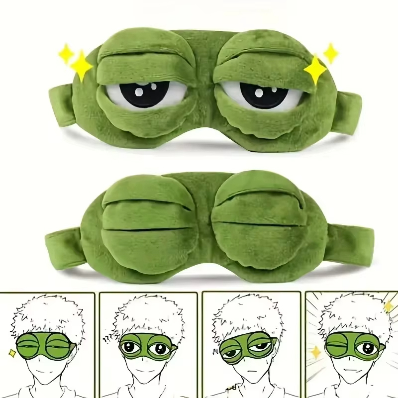 Travel Hair Accessories - หน้ากากปิดตาทรงกบสำหรับปาร์ตี้ เกมสนุก หน้ากากปิดตาการ์ตูน ขนนุ่ม อุปกรณ์ตกแต่งผมสุดฮิต ผ้าปิดตาแบบพกพาสำหรับเดินทาง