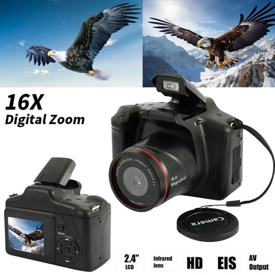 Travel Video Accessories - กล้องดิจิตอล4K กล้องถ่าย16MP เครื่องบันทึกวีดีโอ Vlog 16X ดิจิตอลซูมสำหรับปาร์ตี้การเดินทาง