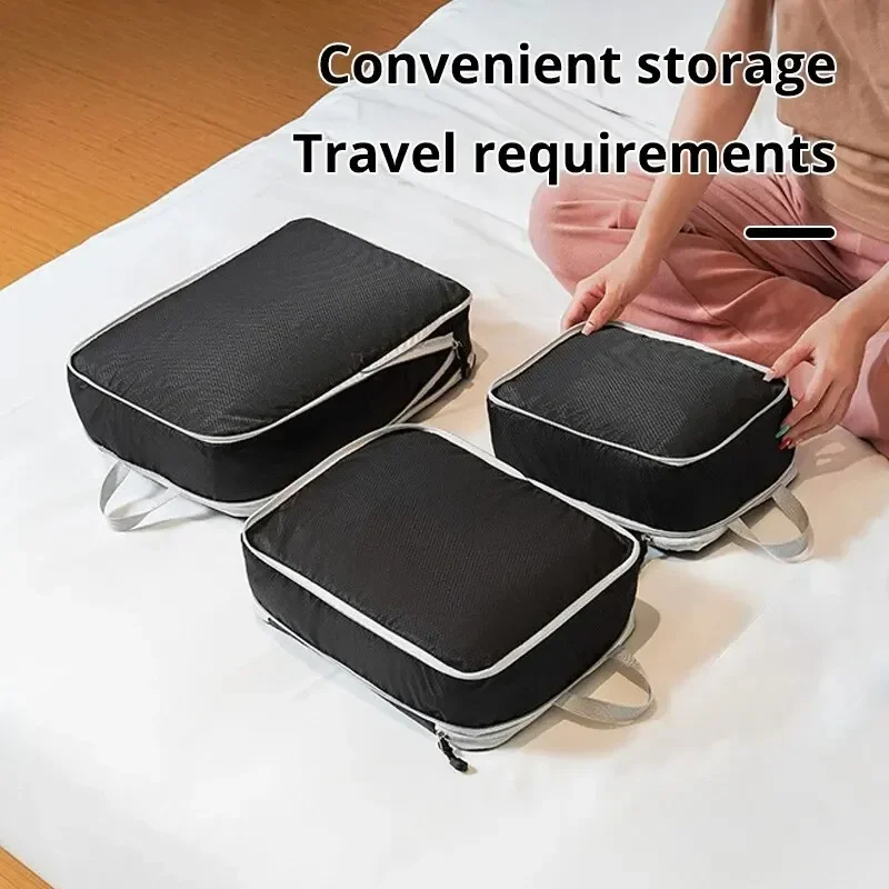 Travel Accessories Organiser - ถุงจัดเก็บเสื้อผ้าแบบพับได้ 3 ชิ้น สำหรับเดินทาง กระเป๋าจัดระเบียบสัมภาระ น้ำหนักเบา