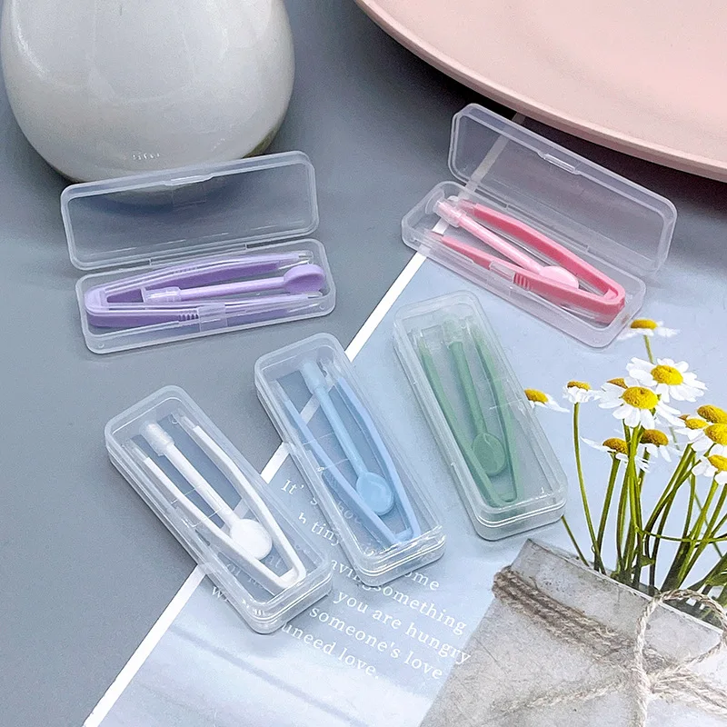 Travel Video Accessories - 1 ชุดคอนแทคเลนส์ Inserter สวมใส่เครื่องมือคอนแทคเลนส์แหนบดูด Stick ชุดเดินทางสําหรับ