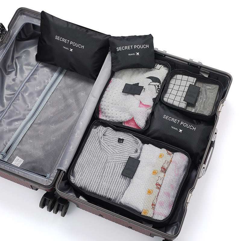 Travel Accessories Organiser - 6 ชุดกระเป๋าเก็บของสำหรับเดินทางขนาดเล็ก กล่องจัดระเบียบสัมภาระสำหรับกระเป๋าเดินทาง สำหรับเสื้อผ้า รองเท้า และอุปกรณ์เสริมสำหรับการเดินทาง