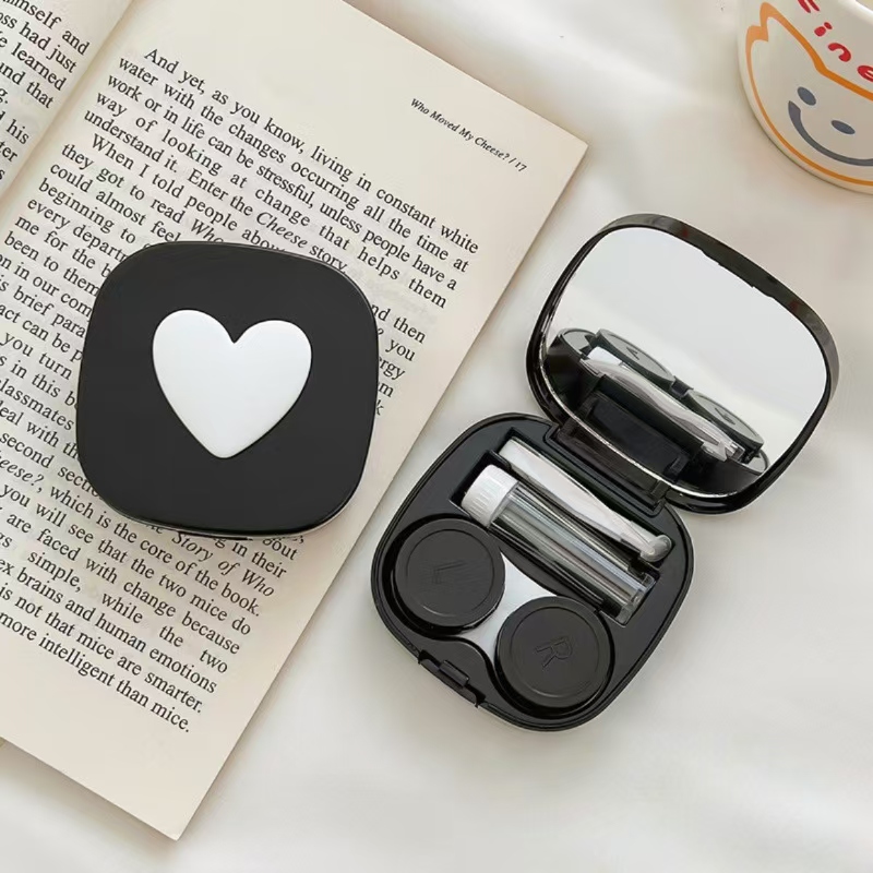 หัวใจคอนแทคเลนส์พร้อมกระจก MIN - Travel Accessories Kit For Women บทวิจารณ์และราคา