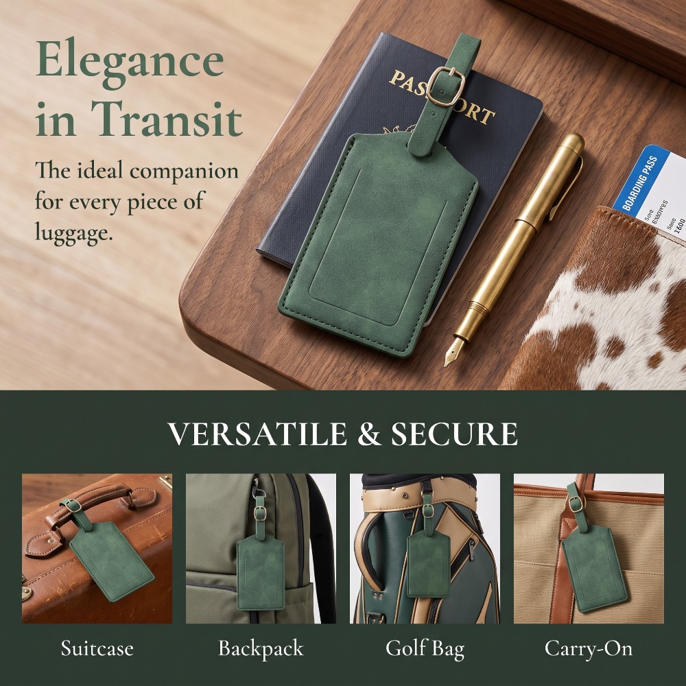 ป้ายติดกระเป๋าเดินทางหนัง PU ป - Luggage Tag Leather บทวิจารณ์และราคา