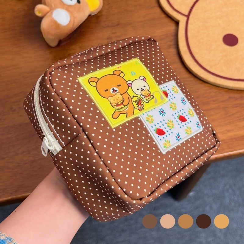 กระเป๋าเครื่องสำอางลายจุดสีน้ำ - Travel Accessories Store บทวิจารณ์และราคา