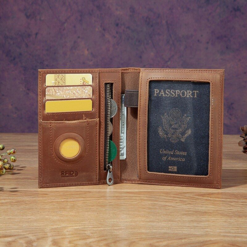 กระเป๋าใส่พาสปอร์ตหนังแท้แฟชั่ - Travel Accessories Rfid บทวิจารณ์และราคา